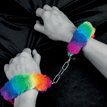 SPENCER & FLEETWOOD - METAL HANDCUFFS RAINBOW LINED