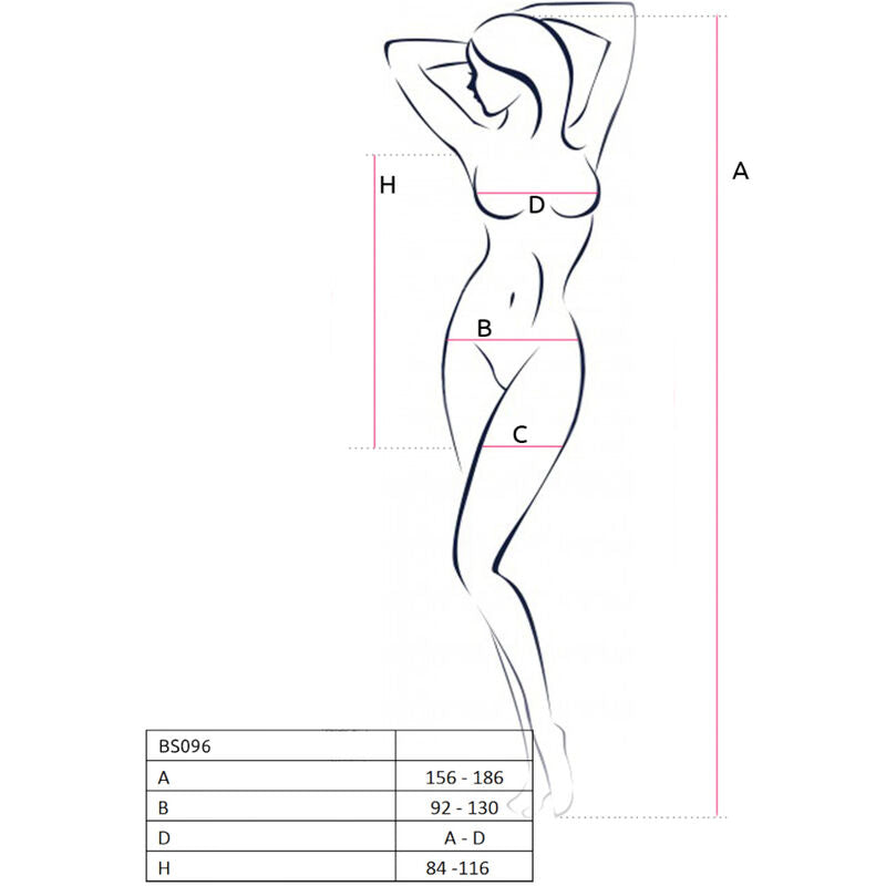 PASSION - BS096 WHITE BODYSTOCKING, ONE SIZE