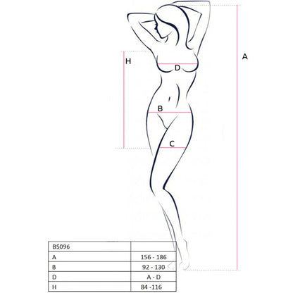 PASSION - BS096 WHITE BODYSTOCKING, ONE SIZE