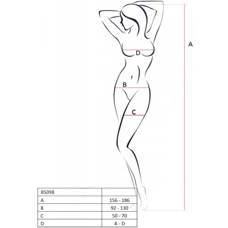 PASSION - BS098 WHITE BODYSTOCKING, ONE SIZE