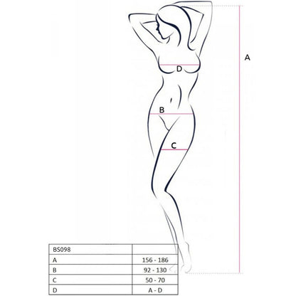 PASSION - BS098 WHITE BODYSTOCKING, ONE SIZE
