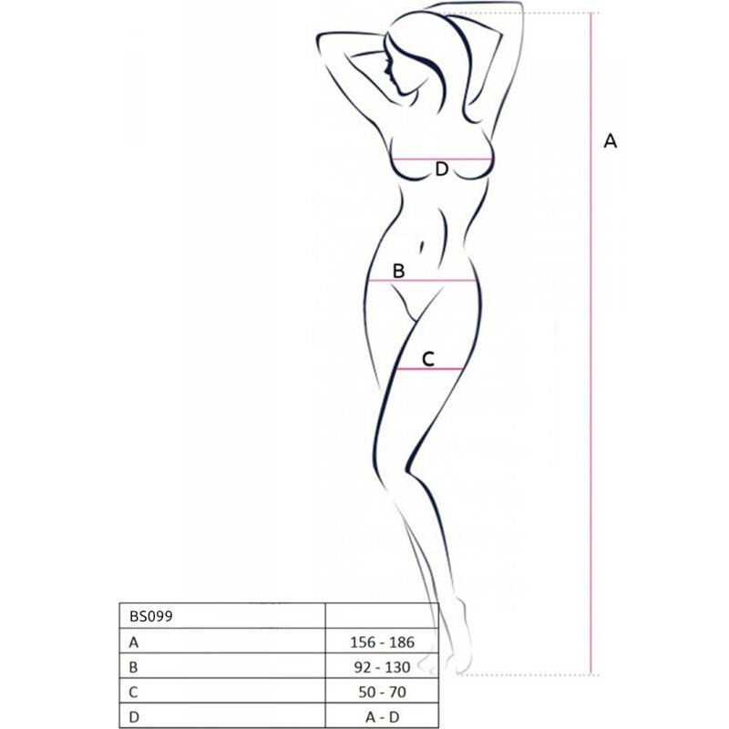 PASSION - BS099 RED BODYSTOCKING, ONE SIZE