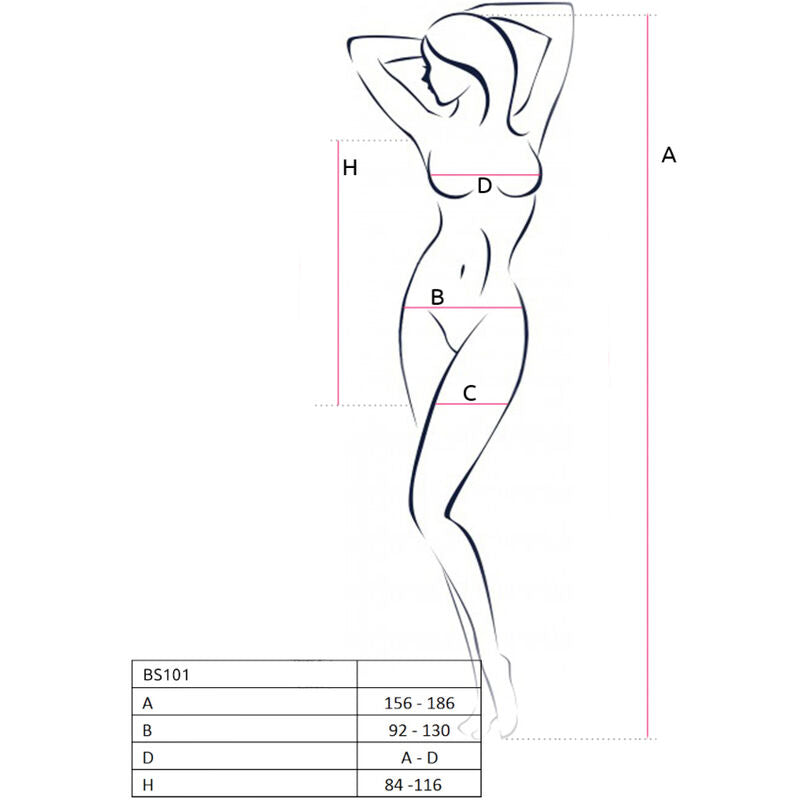 PASSION - BS101 RED BODY STOCKING, ONE SIZE