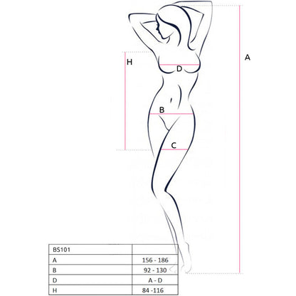PASSION - BS101 WHITE BODYSTOCKING, ONE SIZE