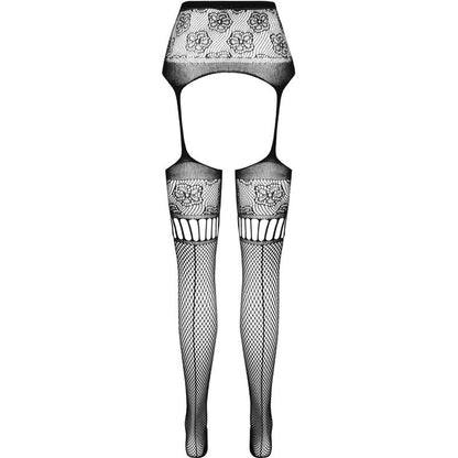 PASSION - S030 TIGHTS WITH BLACK GARTER, ONE SIZE