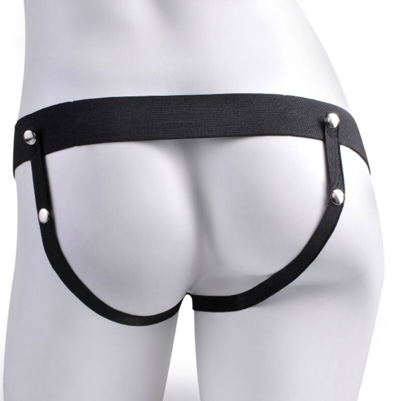 FETISH FANTASY SERIES - ADJUSTABLE HARNESS REALISTIC PENIS WITH RECHARGEABLE BALLS AND VIBRATOR 7 INCH