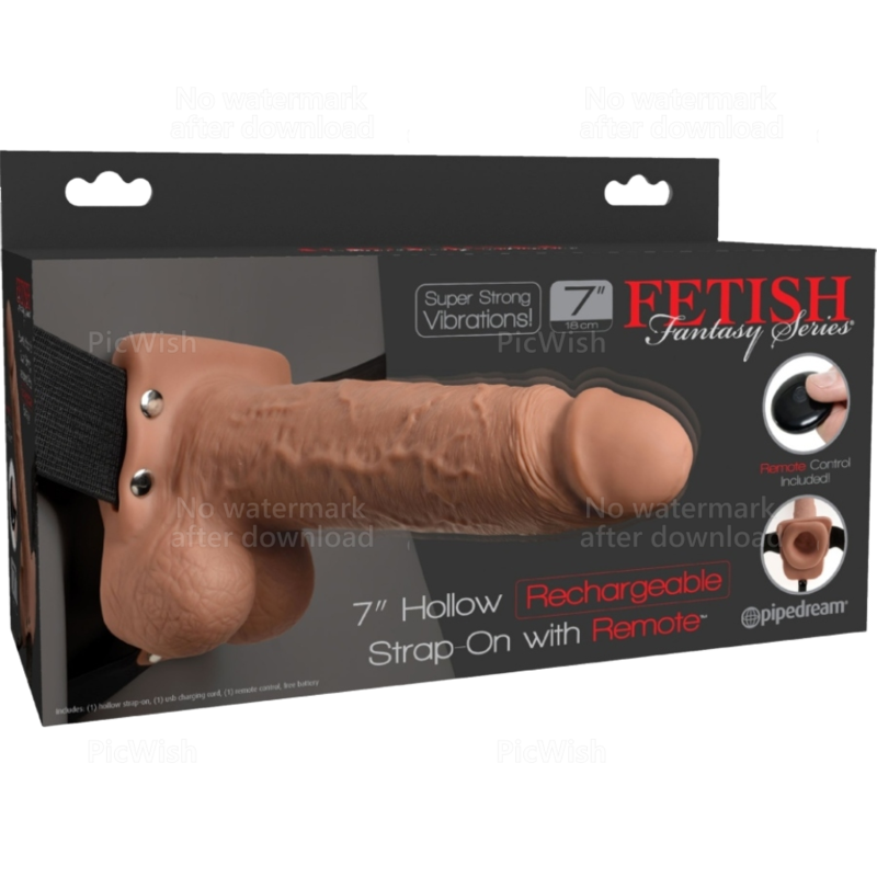 FETISH FANTASY SERIES - ADJUSTABLE HARNESS REALISTIC PENIS WITH RECHARGEABLE BALLS AND VIBRATOR 7 INCH