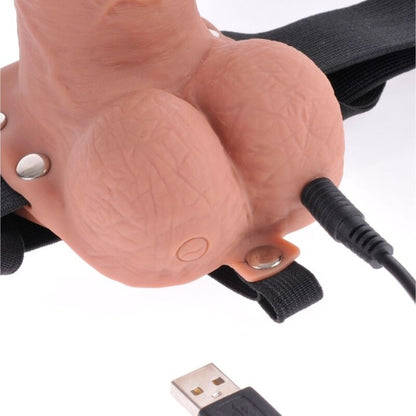 FETISH FANTASY SERIES - ADJUSTABLE HARNESS REALISTIC PENIS WITH RECHARGEABLE BALLS AND VIBRATOR 7 INCH