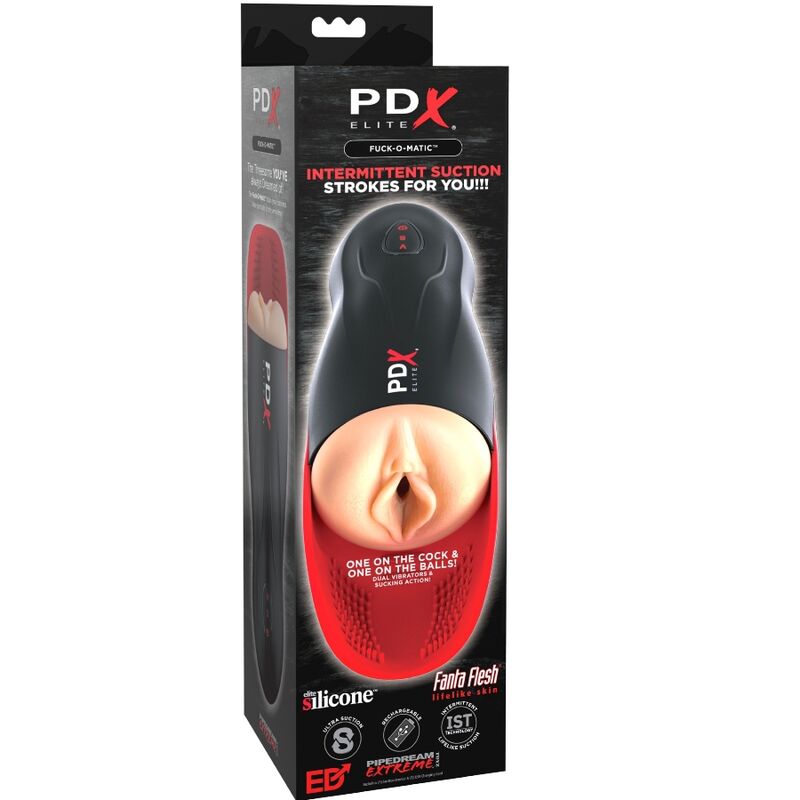 PDX ELITE - STROKER FUCK-O-MATIC VAGINA DUAL VIBRATION, PENIS & TESTICLES