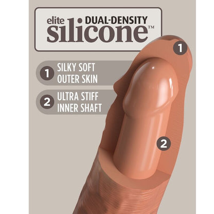 KING COCK - ELITE REALISTIC SILICONE DILDO 8 INCH CARAMEL