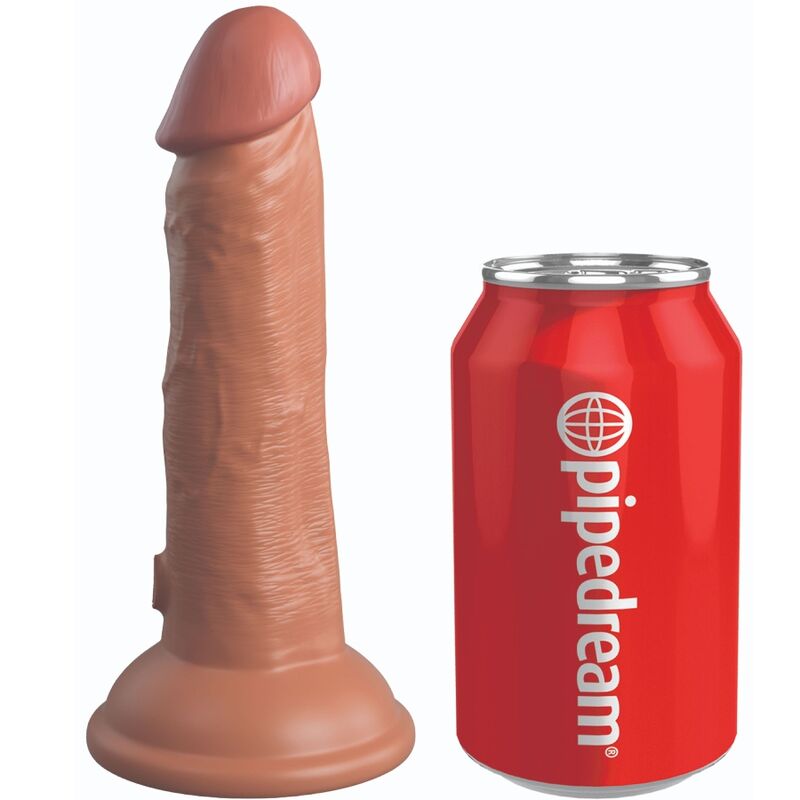 KING COCK - ELITE REALISTIC DILDO WITH VIBRATION AND SILICON 15.2 CM CARAMEL
