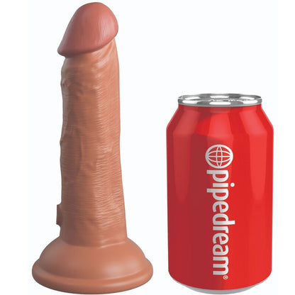 KING COCK - ELITE REALISTIC DILDO WITH VIBRATION AND SILICON 15.2 CM CARAMEL