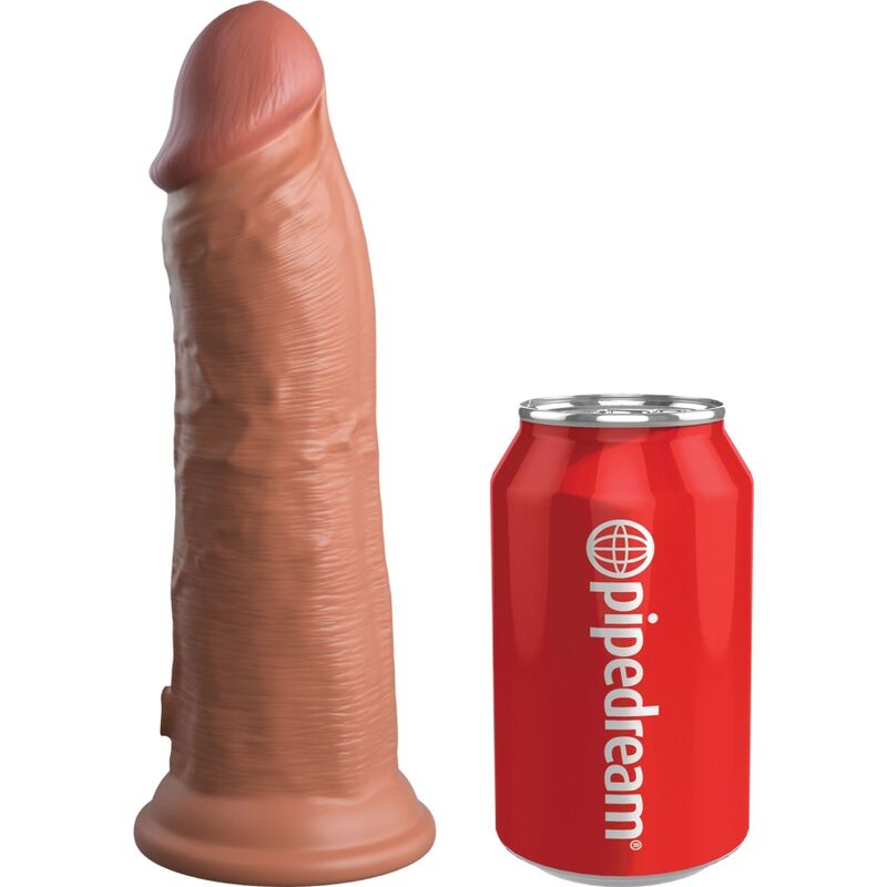 KING COCK - ELITE REALISTIC DILDO WITH VIBRATION AND SILICONE 20.3 CM CARAMEL