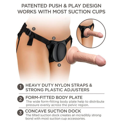 KING COCK - ELITE ADJUSTABLE HARNESS WITH DILDO 6 INCHES FOR BEGINNERS