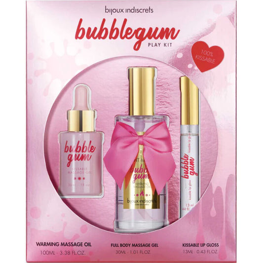 BIJOUX - INDISCRETS BUBBLEGUM PLAY SET WITH OIL GEL AND LIPGLOSS