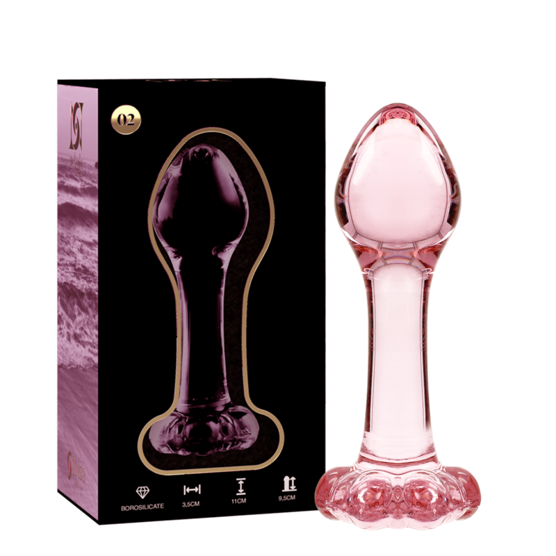 NEBULA SERIES BY IBIZA - MODEL 2 ANAL PLUG BOROSILICATE GLASS PINK 11 CM -Ø- 3.5 CM