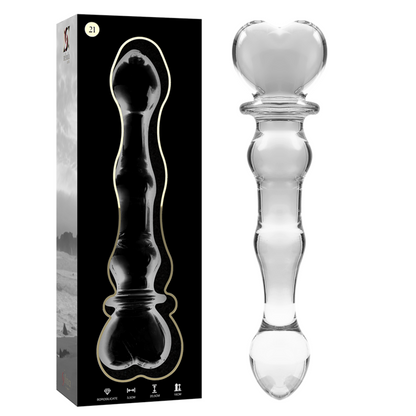 NEBULA SERIES BY IBIZA - MODEL 21 DILDO BOROSILICATE GLASS CLEAR 20.5 CM -Ø- 3.5 CM
