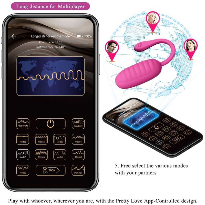 PRETTY LOVE - CATALINA PINK RECHARGEABLE VIBRATING EGG APP
