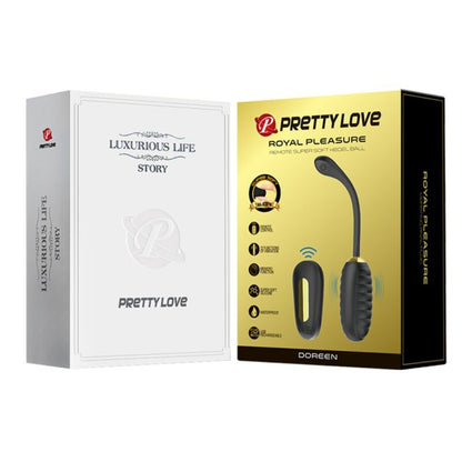 PRETTY LOVE - DOREEN LUXURY RECHARGEABLE VIBRATING EGG BLACK WITH REMOTE CONTROL