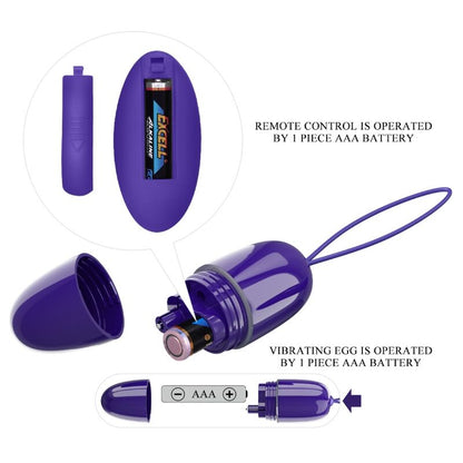 PRETTY LOVE - SELKIE YOUTH MINI VIBRATING EGG PURPLE REMOTE CONTROL