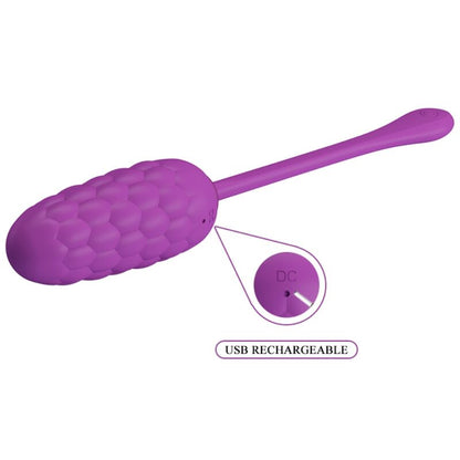 PRETTY LOVE - VIBRATING EGG WITH PURPLE RECHARGEABLE SEATEXTURE