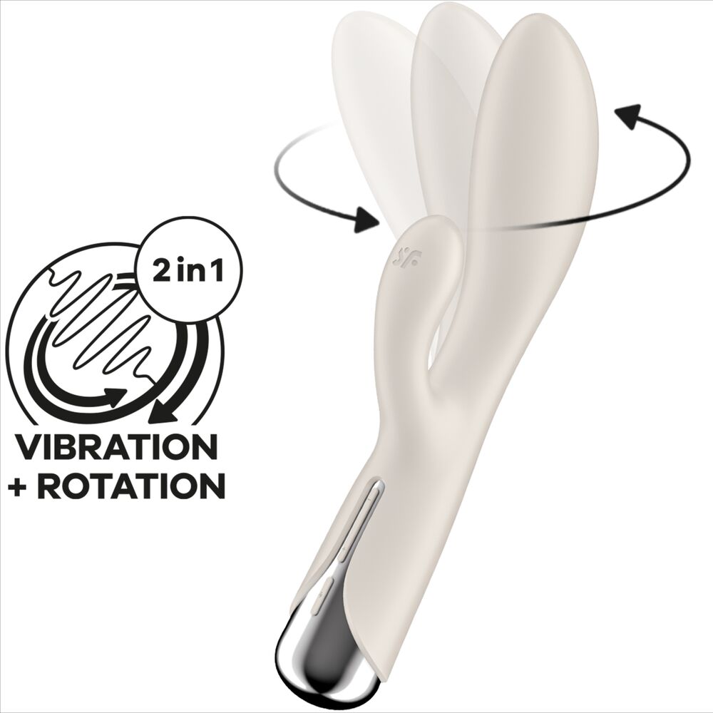 SATISFYER - SPINNING RABBIT 1 CLITORAL AND G-SPOT STIMULATION BEIGE