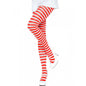 LEG AVENUE - WHITE/RED STRIPED PANTYHOSE