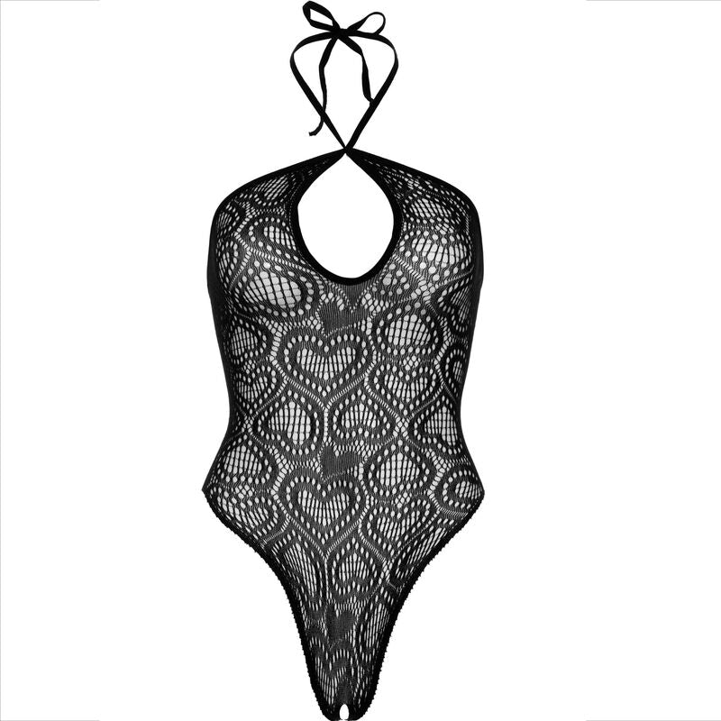 LEG AVENUE - SEAMLESS NECKHOLDER BODYSUIT IN BLACK