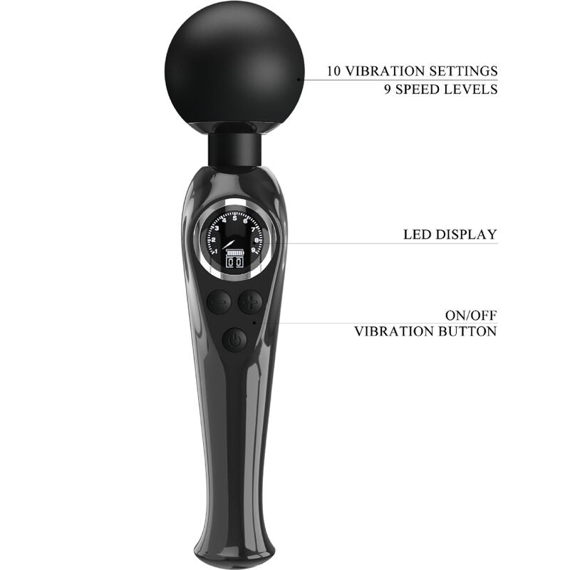 PRETTY LOVE - SKYLER WAND VIBRATOR BLACK