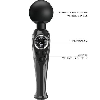 PRETTY LOVE - SKYLER WAND VIBRATOR BLACK