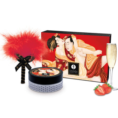 SHUNGA - STRAWBERRY EDIBLE MASSAGE POWDER SET