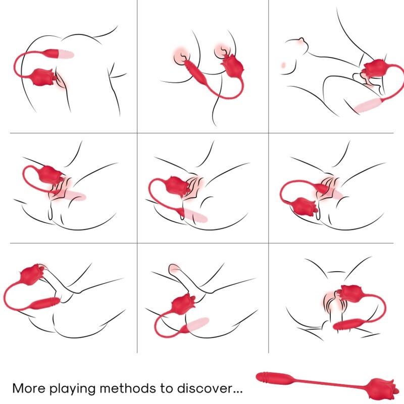 ARMONY - 3-IN-1 PINK, STIMULATOR, SUCTION AND UP&DOWN FUNCTION WITH RED TAIL
