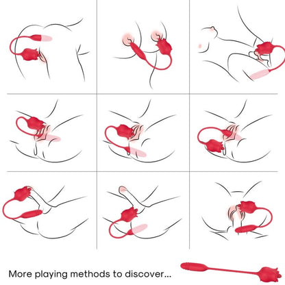 ARMONY - 3-IN-1 PINK, STIMULATOR, SUCTION AND UP&DOWN FUNCTION WITH RED TAIL