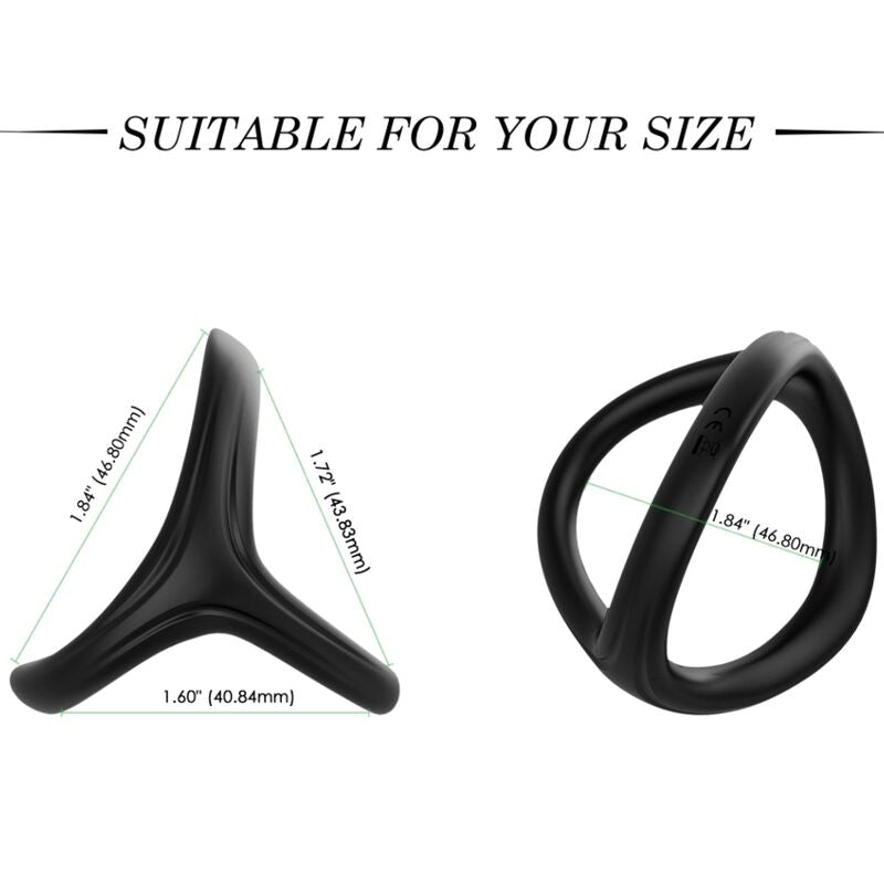 ARMONY - SAFE DOUBLE SILICONE RING BLACK