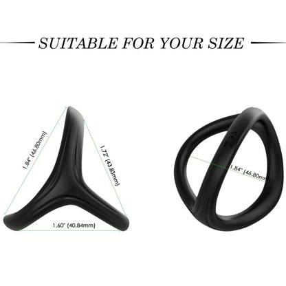 ARMONY - SAFE DOUBLE SILICONE RING BLACK