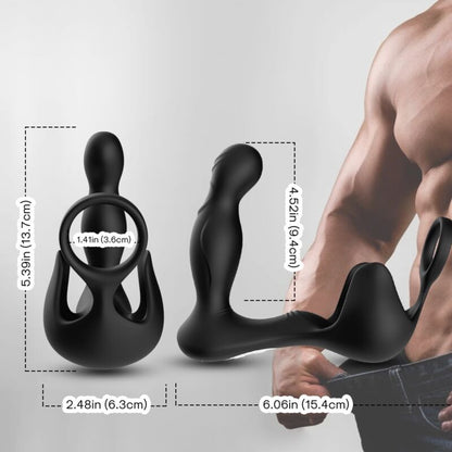 ARMONY - SURROUND VIBRATOR ANAL & TESTICLE STIMULATOR & RING REMOTE CONTROL BLACK