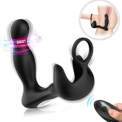 ARMONY - SURROUND VIBRATOR ANAL & TESTICLE STIMULATOR & RING REMOTE CONTROL BLACK