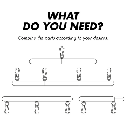 FETISH SUBMISSIVE BONDAGE - ADJUSTABLE SPREADER BAR 4 PIECE