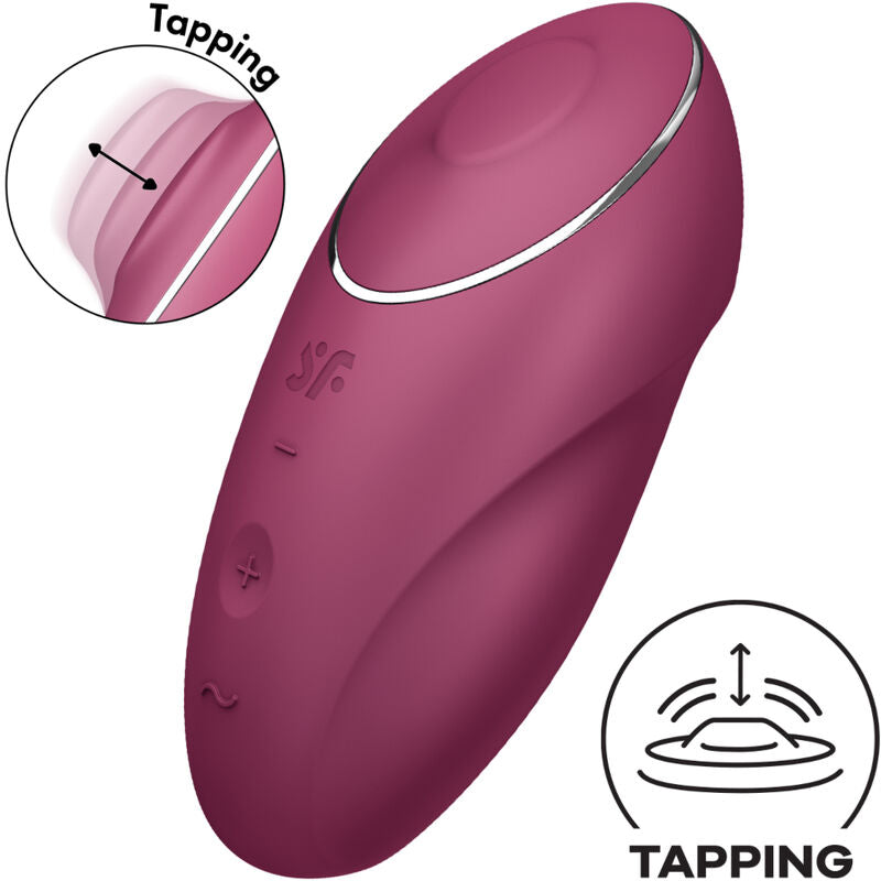 SATISFYER - TAP & CLIMAX 1 CLITORAL VIBRATOR RED
