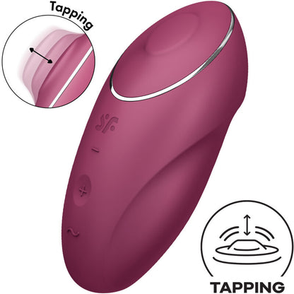 SATISFYER - TAP & CLIMAX 1 CLITORAL VIBRATOR RED