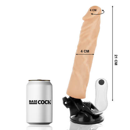 BASECOCK - REALISTIC REMOTE CONTROL VIBRATOR NATURAL WHITE 21 CM -O- 4 CM