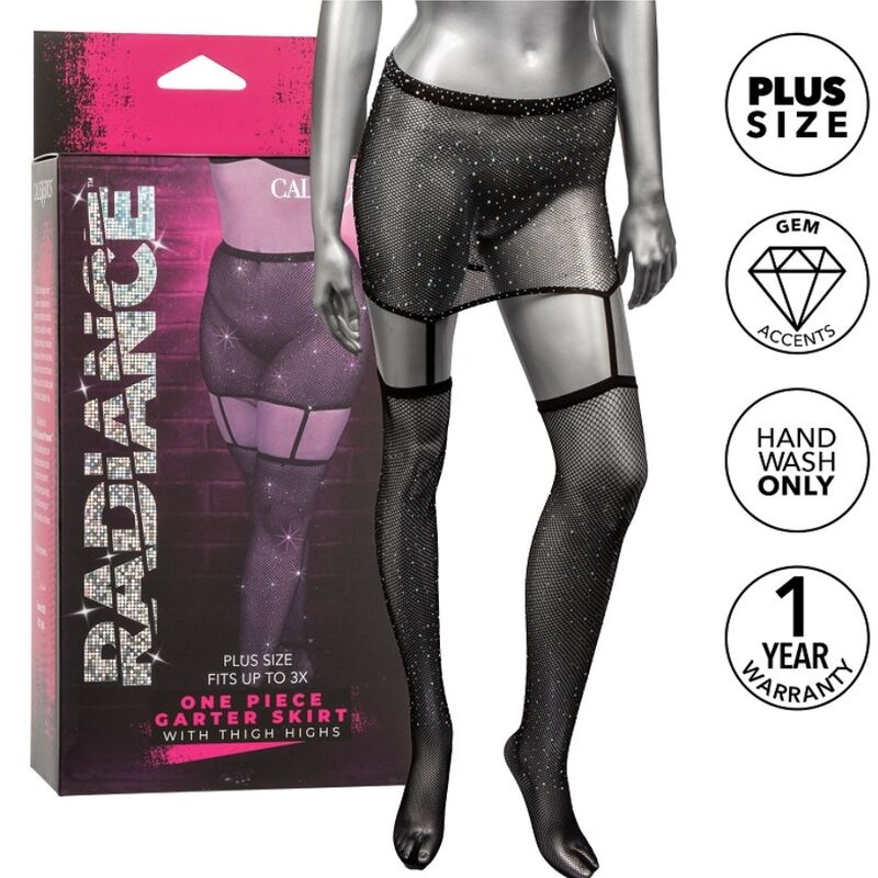 CALEXOTICS - RADIANCE GARTER SKIRT, THIGH HIGH, PLUS SIZE
