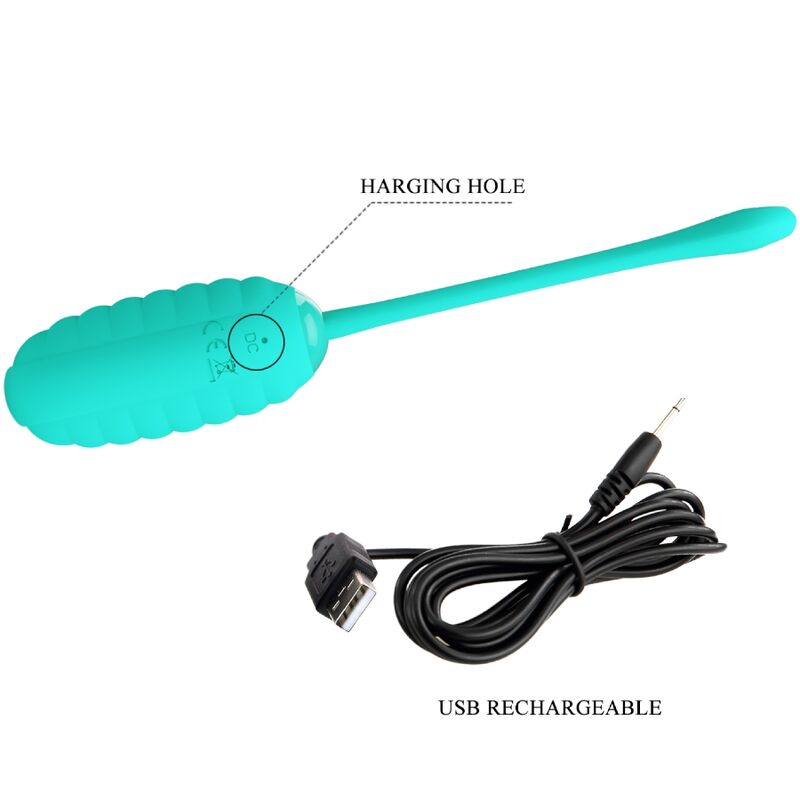 PRETTY LOVE - KIRK RECHARGEABLE VIBRATING EGG, AQUA