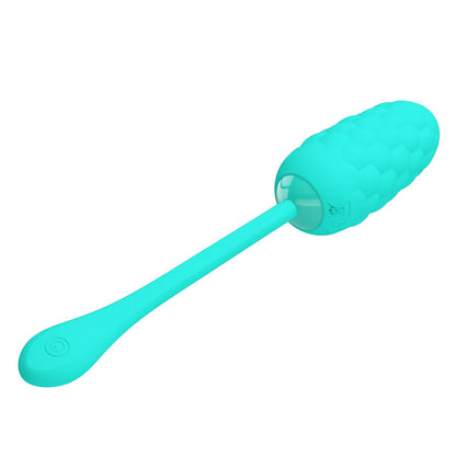 PRETTY LOVE - VIBRATING EGG WITH RECHARGEABLE MARINE TEXTURE IN AQUA GREEN