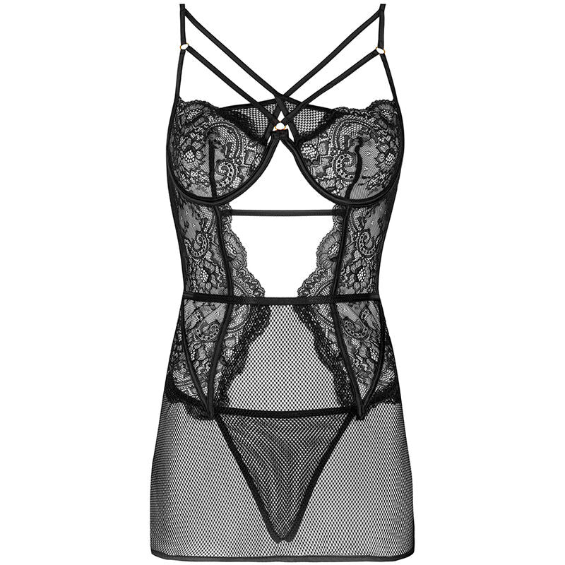 LIVCO CORSETTI FASHION - BARIRIN LC 90633 SHIRT + TROUSERS BLACK L/XL