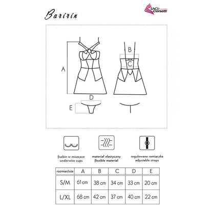 LIVCO CORSETTI FASHION - BARIRIN LC 90633 SHIRT + TROUSERS BLACK L/XL