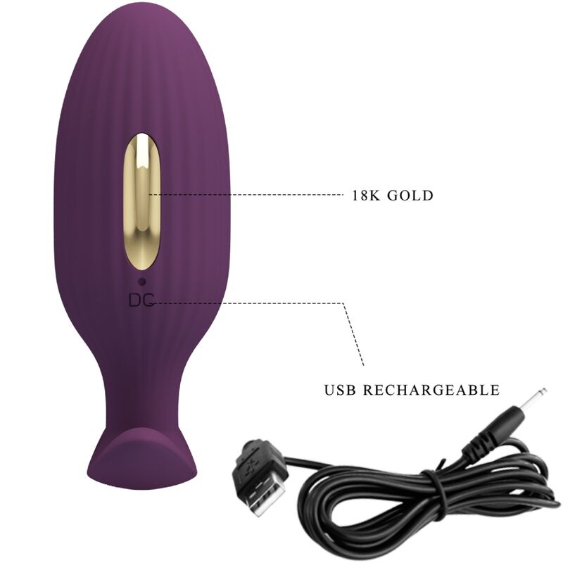 PRETTY LOVE - JEFFERSON APP-CONTROLLED ANAL PLUG PURPLE