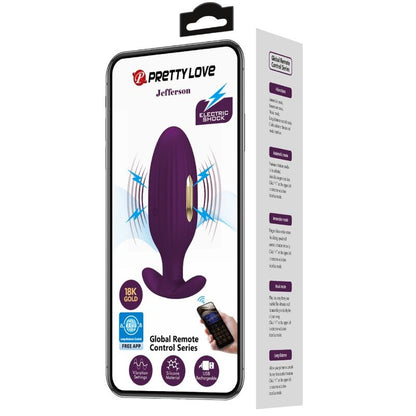 PRETTY LOVE - JEFFERSON APP-CONTROLLED ANAL PLUG PURPLE