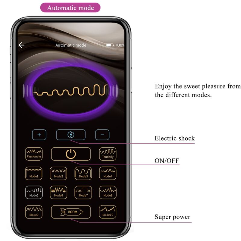 PRETTY LOVE - JEFFERSON APP-CONTROLLED ANAL PLUG PURPLE
