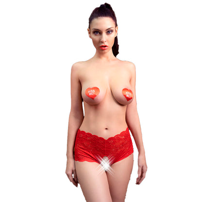 CHILIROSE - CR 4641 PANTIES WITH NO TOP RED S/M